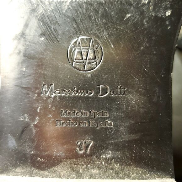 Massimo Dutti Womens Zebra Print Leather Sandals 37 6.5 Brown Black Casual Flat - Picture 4 of 9